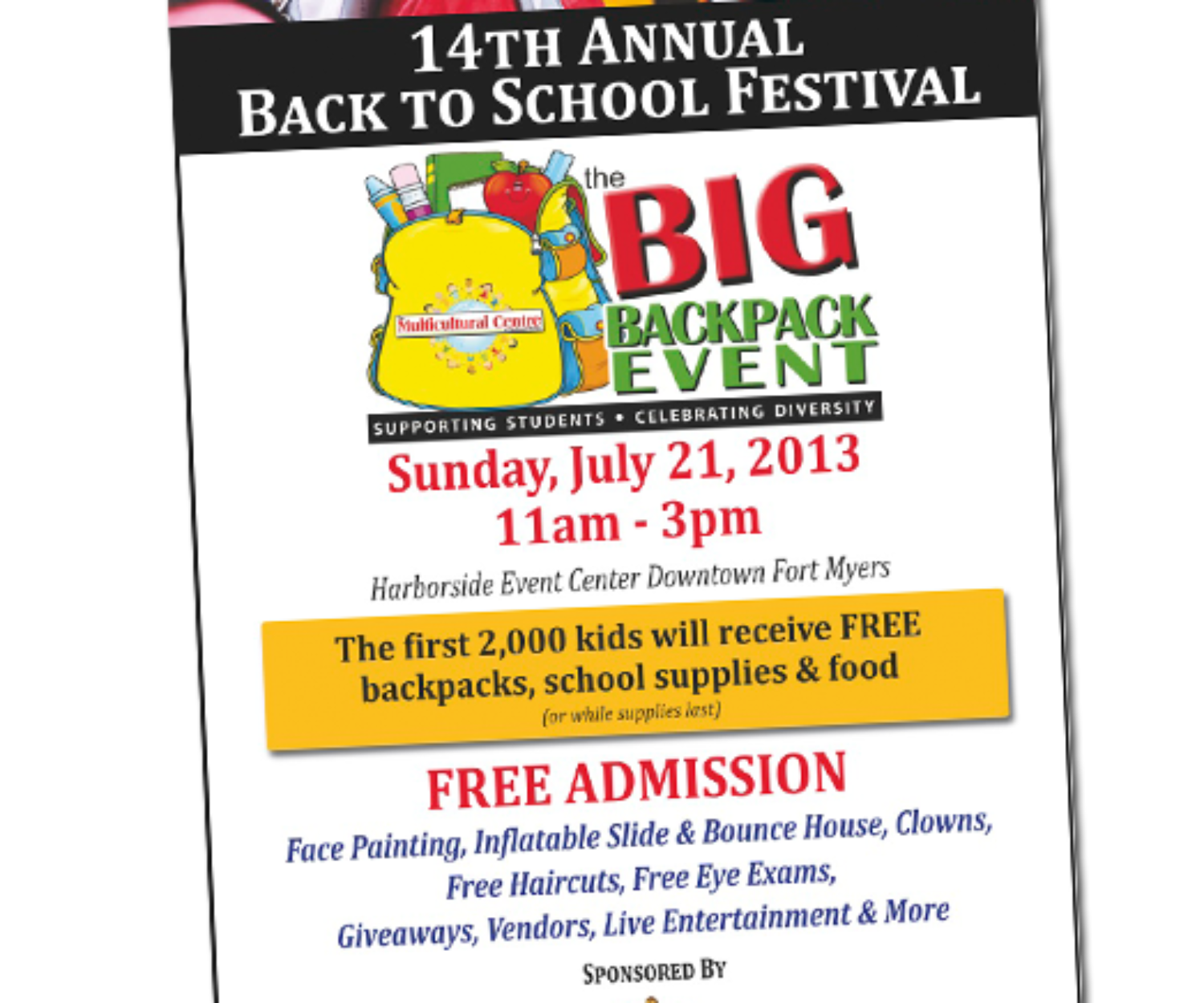 Fort Myers Big Back Pack Event Ad
