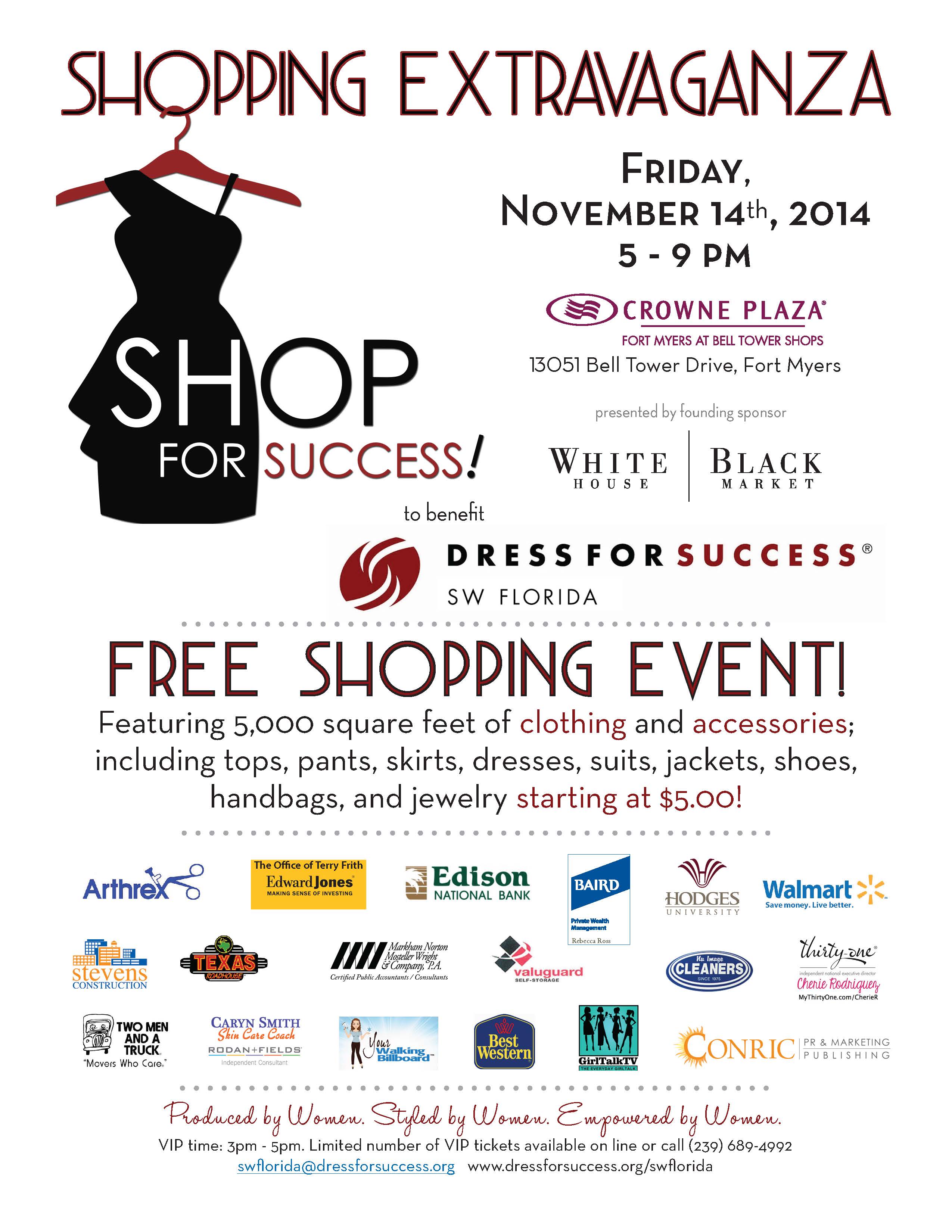 Save the Date: Annual Shop for Success Event to Benefit  Dress for Success SW Florida on November 14
