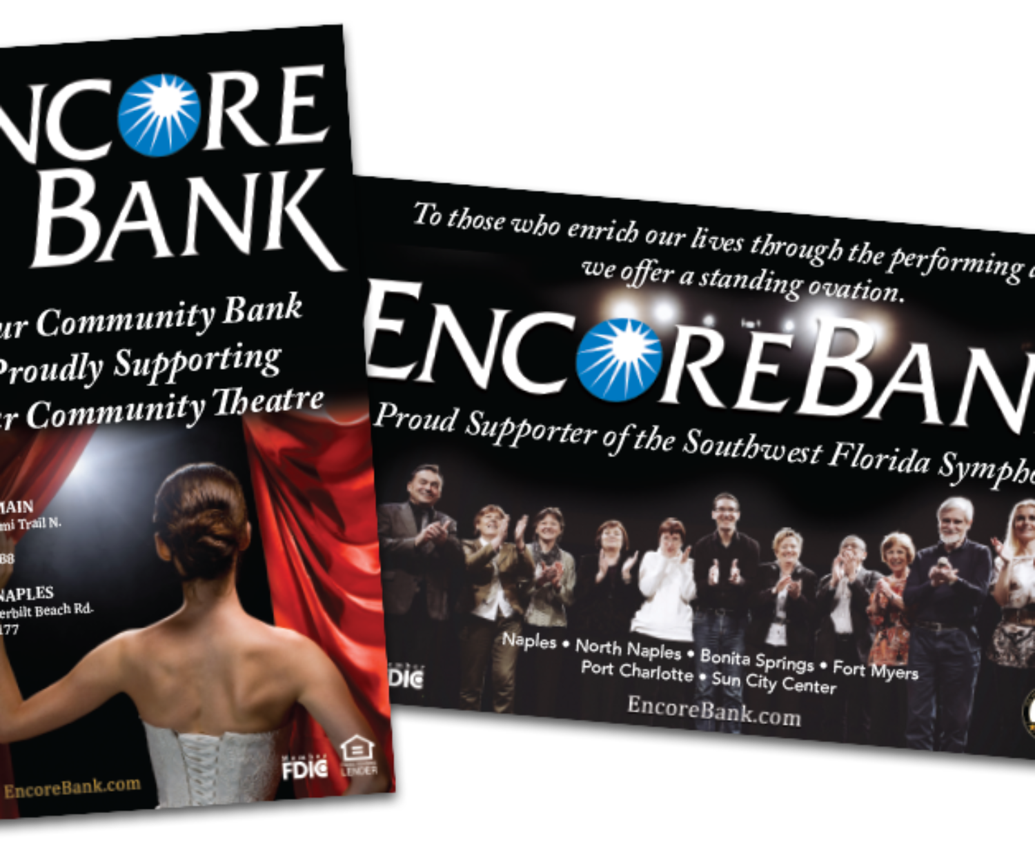 Encore Bank Playbill Ads designed by CONRIC PR | Marketing
