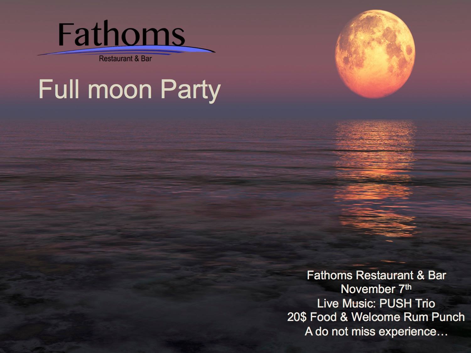 Fathoms to host a Caribbean-inspired Full Moon Party