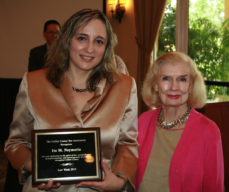 Collier County Bar Association awards Medal of Honor to Ita Neymotin