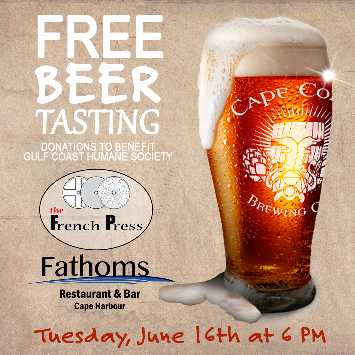 Fathoms Restaurant & Bar and The French Press join with the new Cape Coral Brewing Company to host a beer tasting party