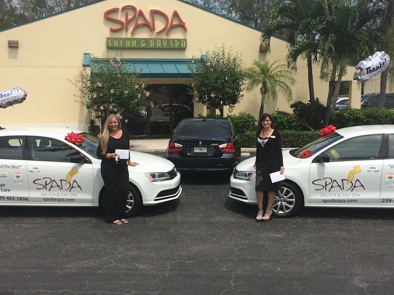 SPADA Salon & Day Spa recognizes the work of two employees by giving them new cars